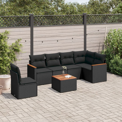 6 Piece Garden Sofa Set With Cushions Poly Rattan