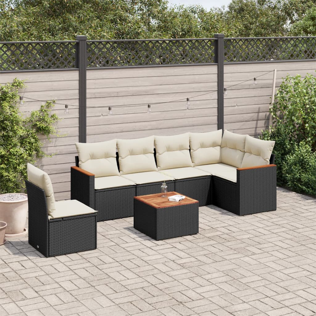 6 Piece Garden Sofa Set With Cushions Poly Rattan