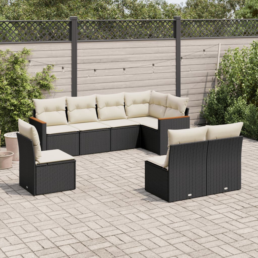 8 Piece Garden Sofa Set With Cushions Poly Rattan