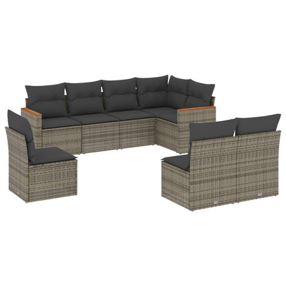 8 Piece Garden Sofa Set With Cushions Poly Rattan