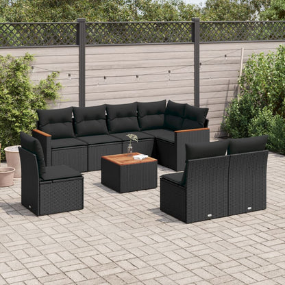 8 Piece Garden Sofa Set With Cushions Poly Rattan