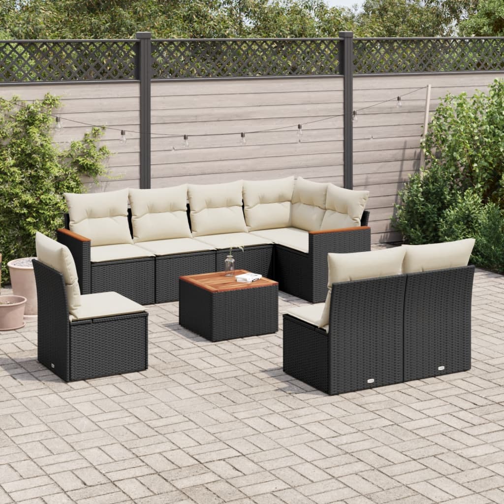 8 Piece Garden Sofa Set With Cushions Poly Rattan
