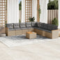 10 Piece Garden Sofa Set With Cushions Poly Rattan