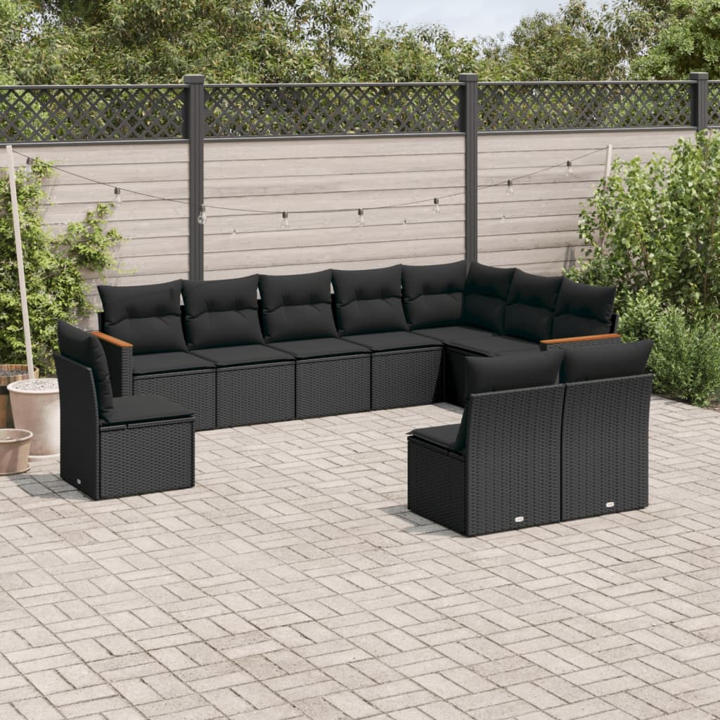 11 Piece Garden Sofa Set With Cushions Poly Rattan