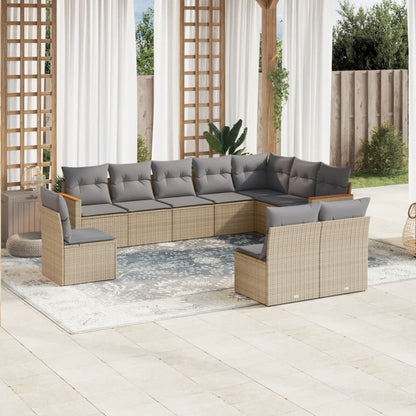 11 Piece Garden Sofa Set With Cushions Poly Rattan