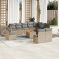 11 Piece Garden Sofa Set With Cushions Poly Rattan