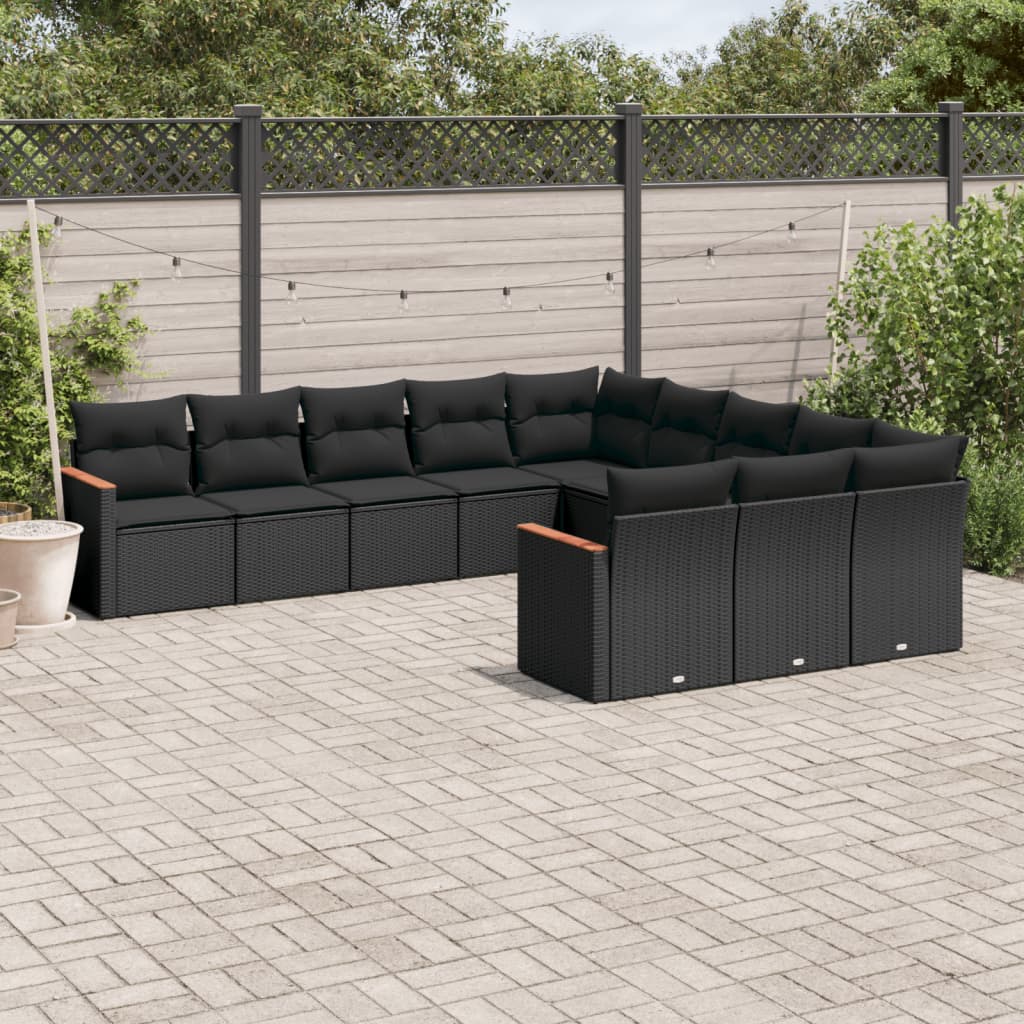 12 Piece Garden Sofa Set With Cushions Poly Rattan