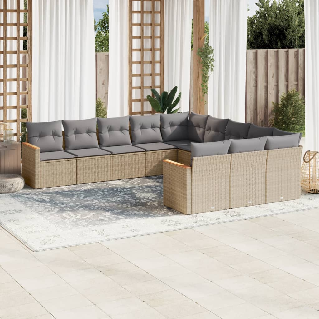 12 Piece Garden Sofa Set With Cushions Poly Rattan