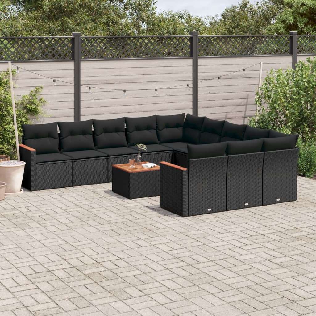 12 Piece Garden Sofa Set With Cushions Poly Rattan