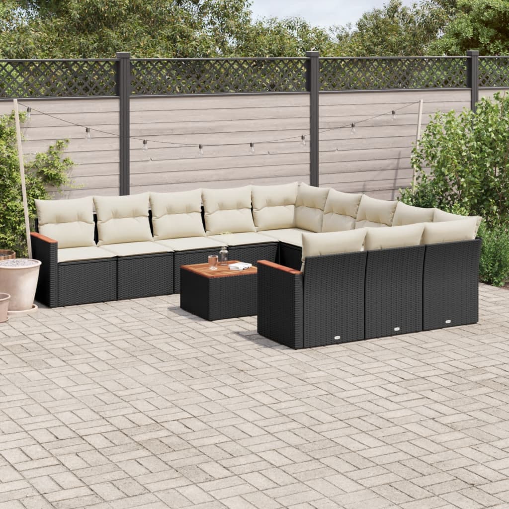 12 Piece Garden Sofa Set With Cushions Poly Rattan