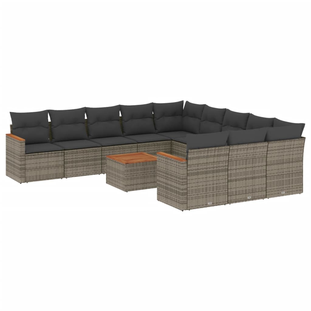 12 Piece Garden Sofa Set With Cushions Poly Rattan
