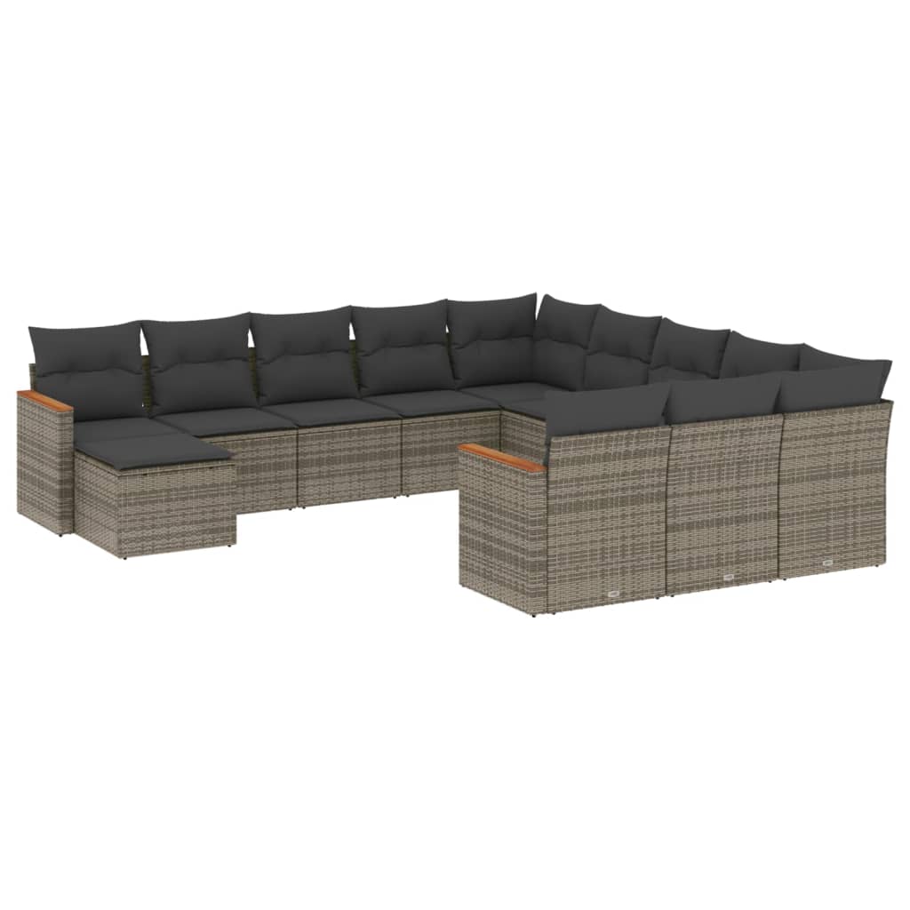 12 Piece Garden Sofa Set With Cushions Poly Rattan