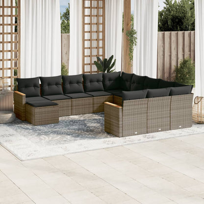 12 Piece Garden Sofa Set With Cushions Poly Rattan