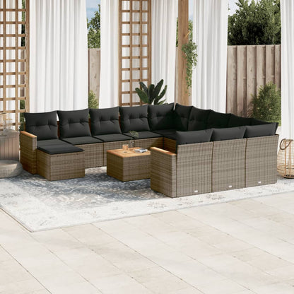 12 Piece Garden Sofa Set With Cushions Poly Rattan