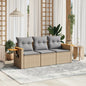 3 Piece Garden Sofa Set With Cushions Black Poly Rattan