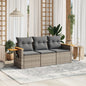 3 Piece Garden Sofa Set With Cushions Black Poly Rattan