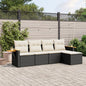 6 Piece Garden Sofa Set With Cushions Black Poly Rattan