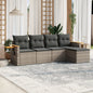 6 Piece Garden Sofa Set With Cushions Black Poly Rattan