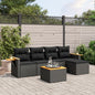 6 Piece Garden Sofa Set With Cushions Black Poly Rattan