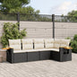 5 Piece Garden Sofa Set With Cushions Black Poly Rattan