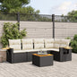 5 Piece Garden Sofa Set With Cushions Black Poly Rattan