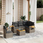 6 Piece Garden Sofa Set With Cushions Black Poly Rattan