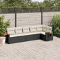 6 Piece Garden Sofa Set With Cushions Black Poly Rattan