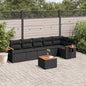 6 Piece Garden Sofa Set With Cushions Black Poly Rattan