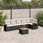 6 Piece Garden Sofa Set With Cushions Black Poly Rattan
