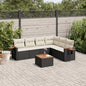 7 Piece Garden Sofa Set With Cushions Black Poly Rattan