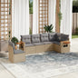 6 Piece Garden Sofa Set With Cushions Black Poly Rattan