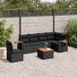 6 Piece Garden Sofa Set With Cushions Black Poly Rattan