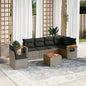 6 Piece Garden Sofa Set With Cushions Black Poly Rattan
