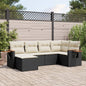 6 Piece Garden Sofa Set With Cushions Black Poly Rattan