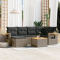 6 Piece Garden Sofa Set With Cushions Black Poly Rattan