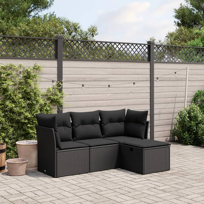 4 Piece Garden Sofa Set With Cushions Poly Rattan