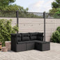 4 Piece Garden Sofa Set With Cushions Poly Rattan