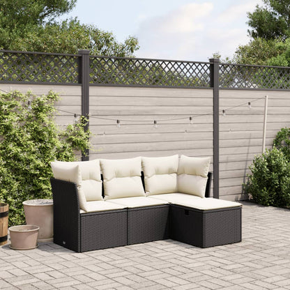 4 Piece Garden Sofa Set With Cushions Poly Rattan