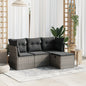 4 Piece Garden Sofa Set With Cushions Poly Rattan
