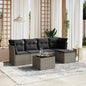 5 Piece Garden Sofa Set With Cushions Poly Rattan