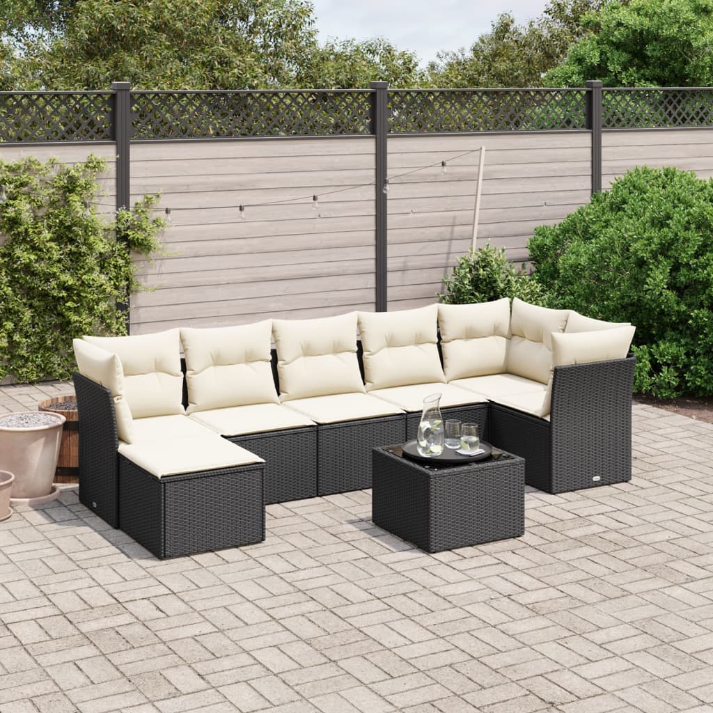 8 Piece Garden Sofa Set With Cushions Poly Rattan