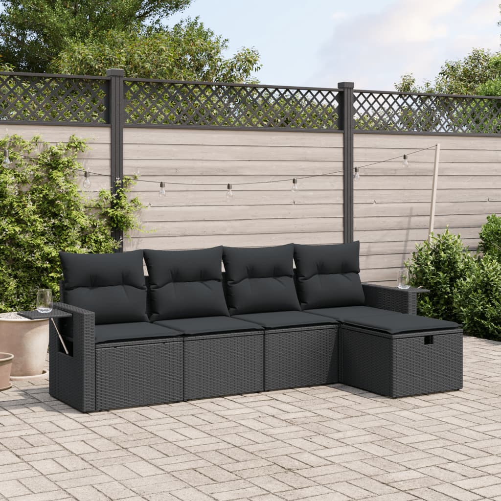 6 Piece Garden Sofa Set With Cushions Poly Rattan