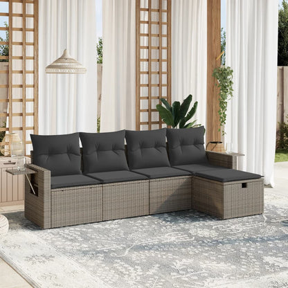 6 Piece Garden Sofa Set With Cushions Poly Rattan