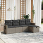 6 Piece Garden Sofa Set With Cushions Poly Rattan
