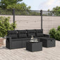 6 Piece Garden Sofa Set With Cushions Poly Rattan