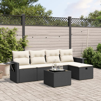 6 Piece Garden Sofa Set With Cushions Poly Rattan