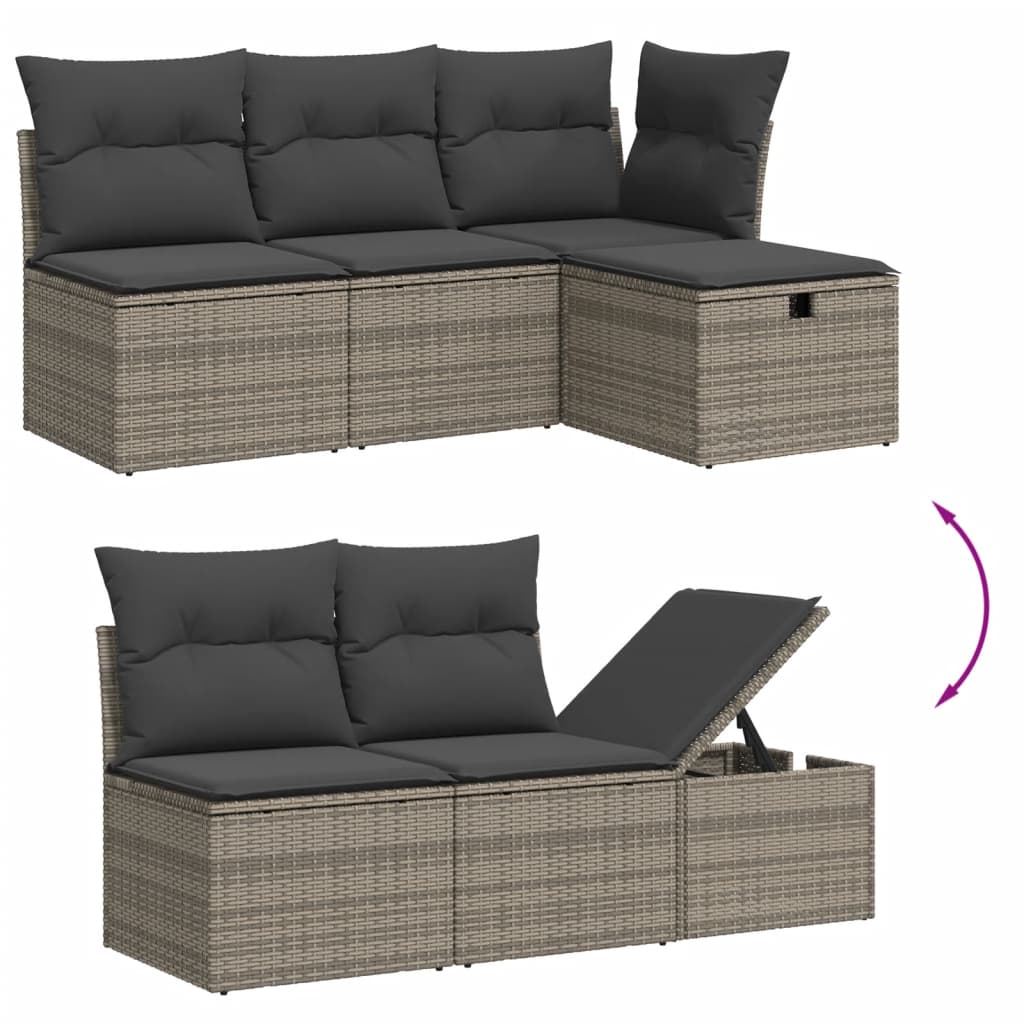 6 Piece Garden Sofa Set With Cushions Poly Rattan