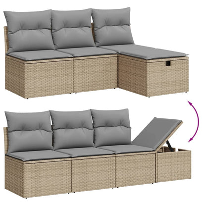 7 Piece Garden Sofa Set With Cushions Poly Rattan