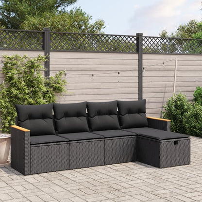 6 Piece Garden Sofa Set With Cushions Poly Rattan