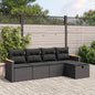 6 Piece Garden Sofa Set With Cushions Poly Rattan